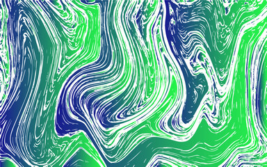 Fototapete - Abstract vibrant marbled background featuring warm hues of green, teal, and peach. Smooth swirling patterns, fluid motion, and organic textures. Flowing colors and white highlights, with sense 
