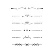 © Borsha - Text dividers doodle set. Wedding decorative elements. Divider ornament, borders, vintage line separators. Hand drawn vector illustration isolated on white background. Gold text dividers doodle set.
