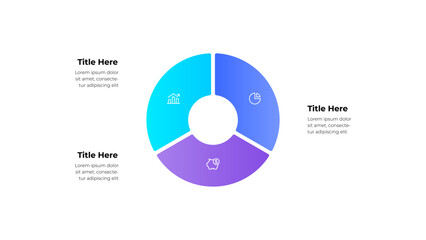 Fototapete - Modern Business Infographic With Segmented Circular Chart and Icons