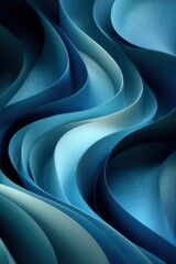 Wall Mural - abstract waves of blue paper create a layered, flowing pattern with smooth curves and gradients.