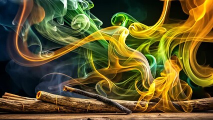 Aufkleber - Palo Santo and Charcoal Smoke Art in Motion