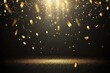 © Kribbox - Gold confetti falling on dark background
