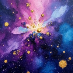 colorful space nebula background with stars and galaxy
