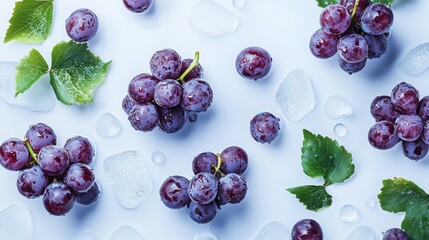 A chilled grape layout, refreshingly isolated on white.