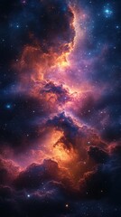 Wall Mural - celestial clouds illuminated by vibrant colors in the depths of space reveal the beauty of the unive