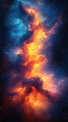 Wall Mural - vibrant cosmic nebula shows swirling colors in deep space during a stellar formation