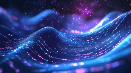 Wall Mural - Futuristic Cloud Computing Hologram with Digital Data Flow.