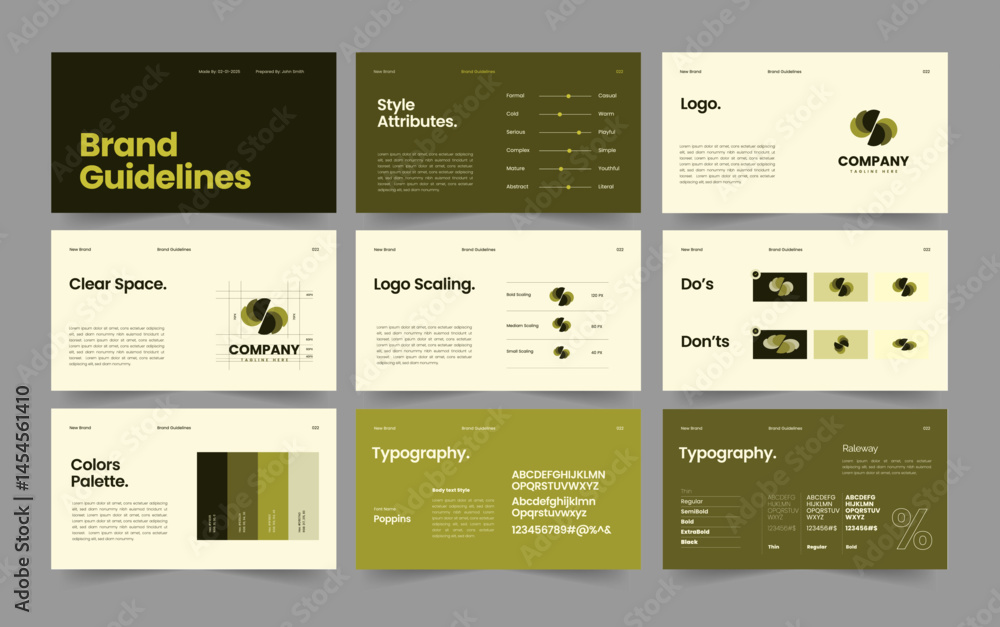 Brand Guideline PowerPoint Template, Brand Guideline Presentation ...