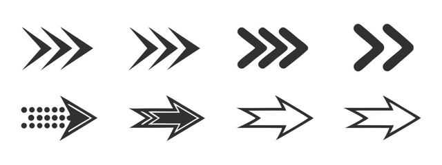 Arrow icon set  various styles outline & filled directional symbols on a white background
