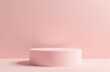 © Sergey - Minimalist pink circular podium on pastel background