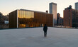 © tryout - Modern building rooftop view with city skyline