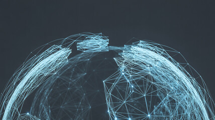 Network connection globe, digital, data, communication, technology.