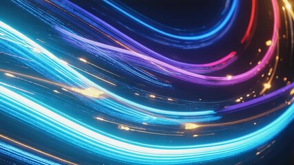 Aufkleber - Abstract Neon Light Trails Animation