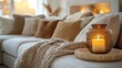 © kinkin - Cozy living room with warm lighting and textures