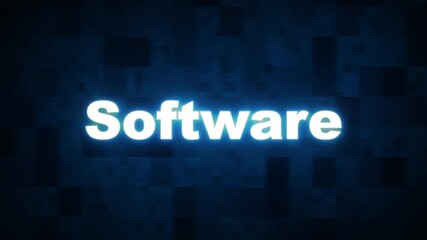 Software Glowing blue color animation on Abstract Technology background.