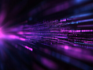 Streaming Data  Digital Code  Abstract Technology Background  Purple  Blue  Futuristic  Ne