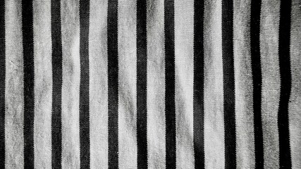 Poster - vertical black and white fabric stripes texture for graphic design, fashion branding, textile background, print media, and web design resources

