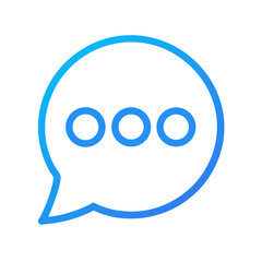 Vector Icon of Chat Bubble with Dots Indicating Ongoing Conversation and Copy Space