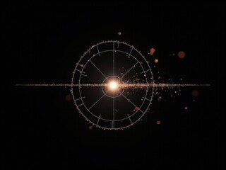 Wall Mural - Glowing circle with a black background. The circle is surrounded by a blurry, glowing line epoxy resin