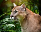 photorealistic picture of a puma in the jungle