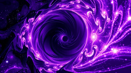 Wall Mural - Cosmic purple vortex with swirling bright stars and glowing patterns creates mesmerizing background full of energy and depth
