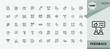 © falconixit - Feedback icon set. Contain linear sign survey, comment, opinion, review and more. Rating icon set. Editable stroke. Vector illustration.