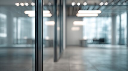 Dynamic office space with blurred interior background contemporary design modern workspace aesthetics