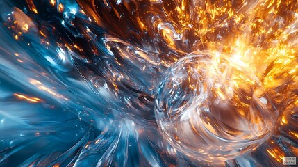 Wall Mural - Abstract atom structure with energetic particles and glowing light representing universal energy image