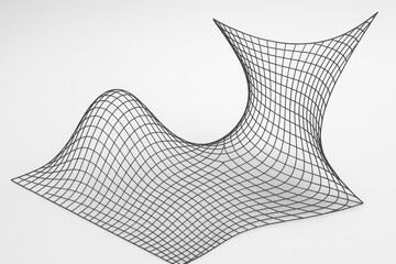 A three-dimensional mesh that transitions from one shape to another