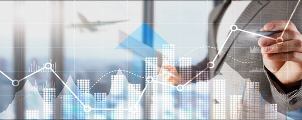 Wall Mural - business intelligence marketing finance management. mixed media