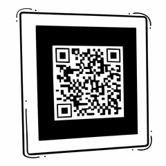 qr code on tablet pc