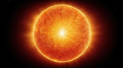 Wall Mural - an orange sun, with a star at its center, dominates the photo