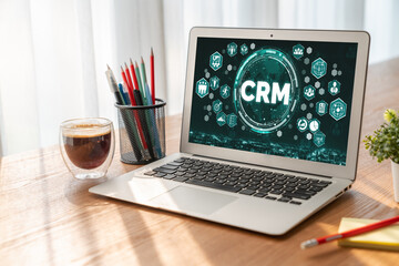 customer relationship management system on modish computer for crm business and enterprise