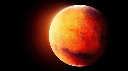 Wall Mural - a clear depiction of the planet's surface with a radiant source illuminating from its core