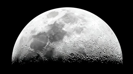 Wall Mural - black and white image of moon with water droplets on surface, in dark sky