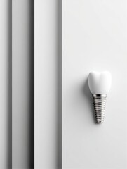 Aufkleber - Modern Tooth Implant Showcasing Minimalist Design With Ample Copy Space for Dental Marketing and Educational Purposes Generative AI