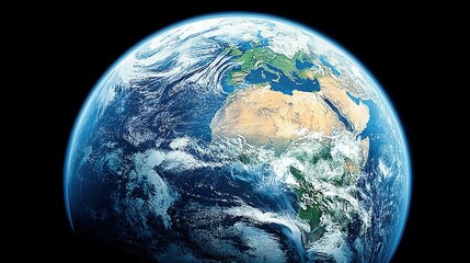 Wall Mural - a photo of earth from space showcases africa, the middle east, asia, and part of europe