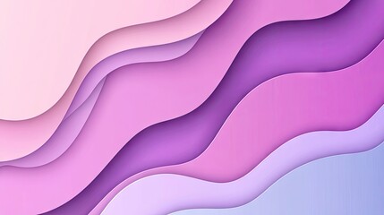 Wall Mural - Abstract design with layered, wavy, pastel colors.