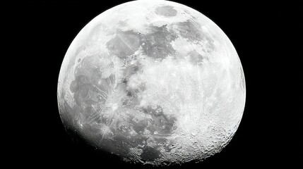Wall Mural - night sky photo of the moon with a flying plane