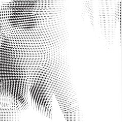 Wall Mural - A solitary figure emerges from a dense field of black and white dots.