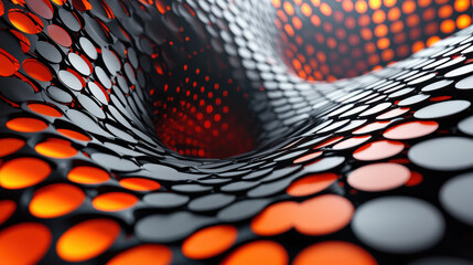 Wall Mural - a realistic 4k 3d background showcases striking patterns with a side angle view and orange highlight