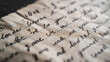 © Mauricio - Close up shot of handwritten love letter on lined paper with vintage aesthetic look