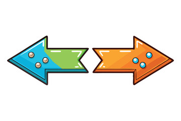 Wall Mural - left and right arrow icons with buttons, perfect for mobile app or game navigation and user interface design