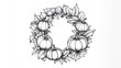 © Almahyra - Decorative pumpkin wreath graphic design