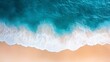 © KamStudio - Aerial view of turquoise sea meeting untouched white sand, Mediterranean summer essence, ultra-high resolution with negative space