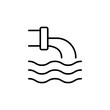 © Fourdoty - Wastewater icon. Simple outline style. Waste water, effluent, drainage, sewer, sewage, industry, pipe, pollution, environment concept. Thin line symbol. Vector illustration isolated.