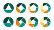 © dwiwahyu - Colorful circle segmentation. Diagram infographics set. 3, 4, 5, and 6 parts. Template for diagram graph presentation and chart
