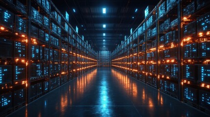 Futuristic Data Center: A Symphony of Light and Information