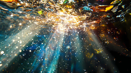 Wall Mural - sun shining trough water