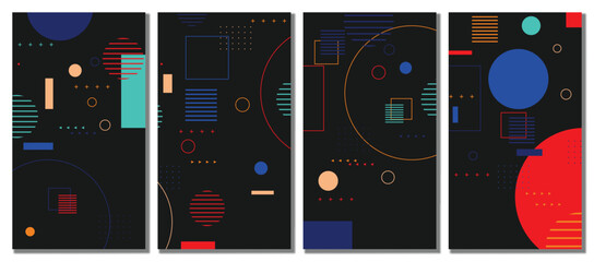 Abstract colorful template set background.